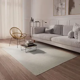 Steffensmeier Handweb Teppich Amsterdam | Wolle, Beige, handgewebt, Größe: 250x350 cm Wohnzimmer und Schlafzimmer