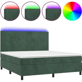 vidaXL Boxspringbett 180 x 200 cm Dunkelgrün