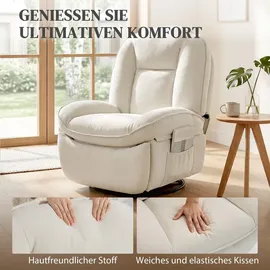 Homcom Relaxsessel Gepolstert 91 x 104 x 93 cm Weiß mit Liegefunktion