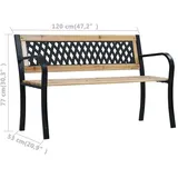 vidaXL Gartenbank 120 x 63 x 77 cm Braun