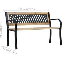 vidaXL Gartenbank 120 x 63 x 77 cm Braun