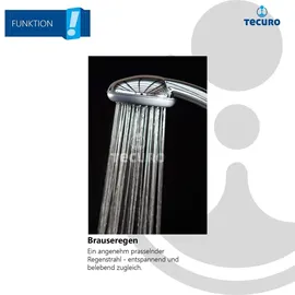 tecuro Wannenset ew-easy-90 - mit Handbrause 1-strahlig, Brauseschlauch 125 cm, Wandhalter