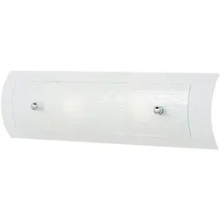 Licht-Erlebnisse Wandaußenleuchte BADRUM Chrom poliert, Weiß, Stahl, Glas LE45334