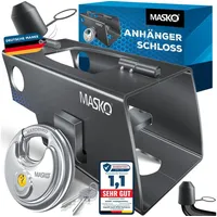 Masko MASKO® Anhängerschloss für Angekoppelte & Abgekoppelte Anhänger Anhänger