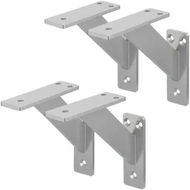 ML-Design Regalträger, Silber, Metall, 12x3x12 cm, Wohnzimmer, Regale, Wandregale