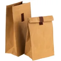 APS Lunchbag Brottüten wiederverwendbar, 30357 = 1 Set 16 x 10 cm, H: 32 cm 70% Naturfaser, 30% Kunstharz beige mit Klettverschluss