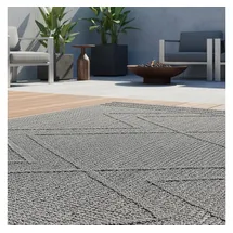 KADIMA DESIGN Balkonteppich Bohemian 80 x 150 cm Grau