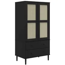 vidaXL Kleiderschrank Senja 90 x 175 x 55 cm Schwarz
