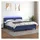 vidaXL Boxspringbett mit Matratze & LED Blau 180x200 cm Stoff