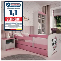 raumhirsch furniture Kinderbett Panda 80 x 160 cm Holzwerkstoff rosa