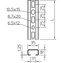OBO Bettermann Vertr Profilschiene gelocht CML3518P0300FS