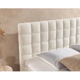 Fun Möbel Boxspringbett Schlafzimmerbett TORIBO 180x220cm Stoff Coral Dunkelbeige