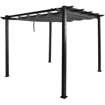 MCW Pavillon Garten, stabiles 8cm-Gestell Schiebedach UV50+ 3x3m ~ anthrazit