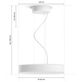Philips Hue Pendelleuchte White Ambiance Enrave Weiß 4500 lm inkl. Dimmer