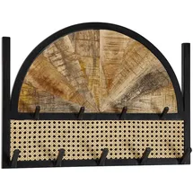 KADIMA DESIGN Wandgarderobe Mango Massivholz Rattan Braun