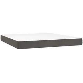 vidaXL Boxspringbett mit Matratze & LED Dunkelgrau 180x200 cm Samt