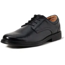CLARKS Un Aldric Lace Derbys, Schwarzes Leder, 43 EU Weit
