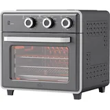HOMCOM Minibackofen mit Umluft 20L Mini Ofen mit Backblech, Grillrost und Krümelblech, 90 °C-230 °C Heißluftfritteuse mit 5 Modi, Frittierkorb, 60 Min. Timer, 1400W, Metall   Aosom