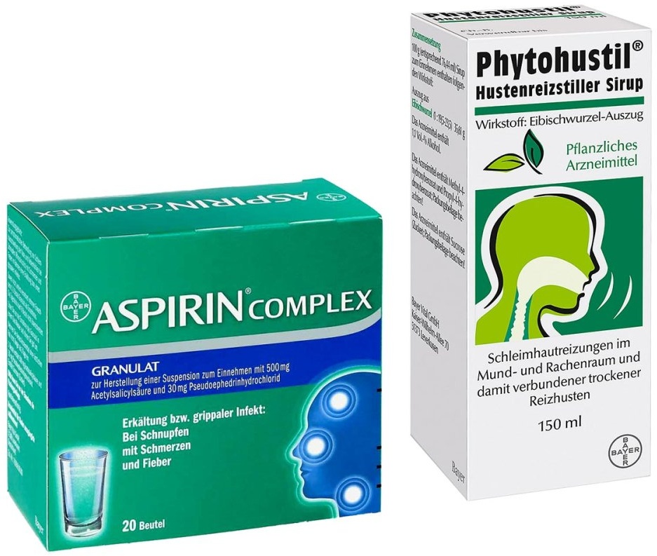Erkältungs-Set: Aspirin Complex + Phytohustill Hustenreizstiller