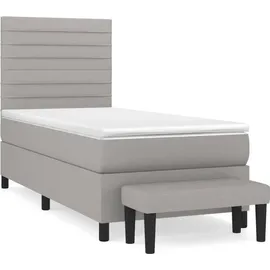 vidaXL Boxspringbett 100 x 200 cm Hellgrau