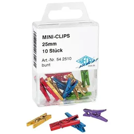 Wedo Kunststoff-Dekoklammern mehrfarbig Mini-Clips, 10 St.
