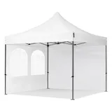 TOOLPORT Faltpavillon 3 x 3 m inkl. 2 Seitenteile weiß 59094
