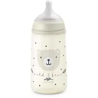 Suavinex Suavinex, Babyflasche 270 ml mit SX Pro Physiologischem Silikon-Sauger, Antikolik-Flasche mit mittlerem Fluss (M), für Milch, Säfte oder Wasser, Babys ab 3 Monaten, Wild&Free Beige
