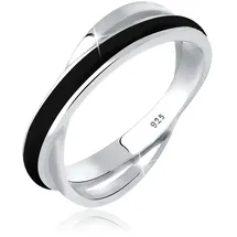 Elli Ring Damen Wickel Modern mit Emaille Weiß 925 Silber