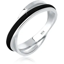 Elli Ring Damen Wickel Modern mit Emaille Weiß 925 Silber
