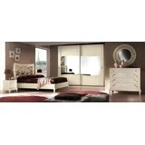 JVmoebel Schlafzimmer-Set Elegantes Schlafzimmer-Set aus robustem Holz in Weiß, Made in Europa weiß