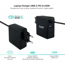 TooQ 65-w-usb-c-ladegerät mit Pd 65w - Black