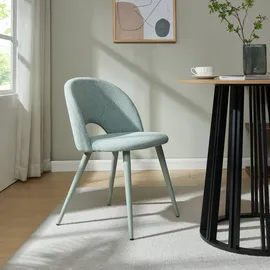 [en.casa] Esszimmerstuhl Karijoki Webstoff Hellgrün 4er Set