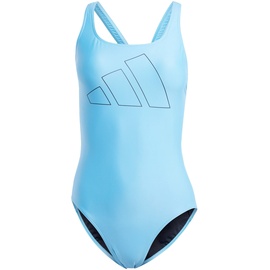 adidas Women's Big Bars Swimsuit Badeanzug, Blue Burst, 38