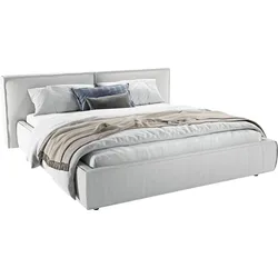 Polsterbett INOSIGN "Adrina mit Biesenoptik, Feincord und Luxus-Microfaser", silber, B:222cm H:91cm L:230cm, 100% Polyester, Betten, bis 280kg, auch in Überlänge 220 cm, 4 Breiten bis 200cm