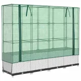 vidaXL Hochbeet mit Gewächshaus-Aufsatz Rattan-Optik 160x40x138 cm