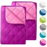 wometo 2 Stück Microfaser Sommer Steppbett 155x220 – lila und pink kochfest 95° Bettdecke für Camping u. heiße Tage I ohne Bezug verwendbar