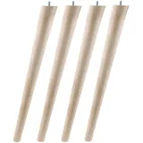 Unbekannt 4X Sofafüße Holzfüße Möbelfüße Beine aus Buche, mit Zubehör L. 10-45 cm Schräg (Schräg Länge 45cm)