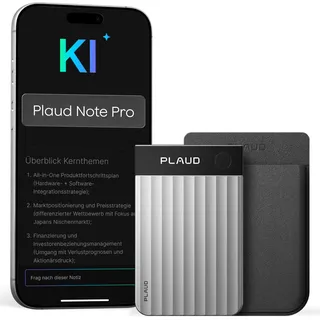 Plaud Note Pro KI Digitales Diktiergerät Aufnahmegerät mit KI Schreibfunktion und Zusammenfassen Voice Recorder Multimodale Eingabe bis zu 50 Stunden Aufnahme Audiorekorder für Meetings Vorlesungen