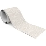 Muralo Selbstklebende Bordüre Zarte Blätter 10 cm x 300 cm beige/weiß