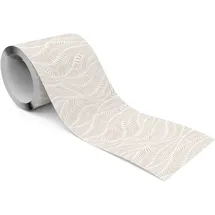 Muralo Selbstklebende Bordüre Zarte Blätter 10 cm x 300 cm beige/weiß
