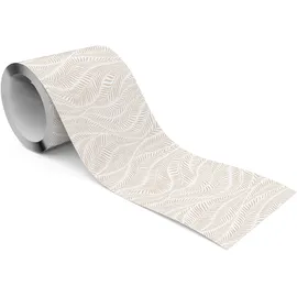 Muralo Selbstklebende Bordüre Zarte Blätter 10 cm x 300 cm beige/weiß