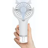 FELIXLEO Mini USB-Ventilator Mini Handventilator Sprühfunktion USB C 3 Stufen Tragbar Weiß