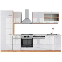 Vicco Küchenzeile R-Line 300 cm Weiß Hochglanz/Goldkraft Eiche