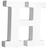 Rayher MDF-Buchstabe H, weiß, 11 x 11 cm, Stärke 2 cm, 3D-Buchstaben Holz, Holz-Buchstaben FSC zertifiziert, 64547102