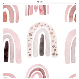 wall-art K&L Wall Art Vliestapete »Kinder Vliestapete«, Rosa Regenbogen Punkte, mehrfarbig, matt - bunt