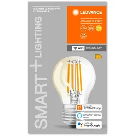 LEDVANCE SMART+ WiFi Filament Mini Bulb Dimmable Intelligentes Leuchtmittel mit 4 W (470Lumen)ersetzt 60 W Glühbirne,dimmbar,warmweiß ,kompatibel mit Alexa,google oder App,Lampen im1er-Pack