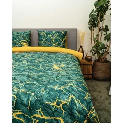Bettwäsche KAYORI "Shima", grün, B/L: 135cm x 200cm, , Mako-Satin, B/L: 80cm x 80cm, Mako-Satin, Obermaterial: 100% Baumwolle, Bettwäsche, Hergestellt aus GOTS-zertifizierter Bio-Baumwolle