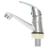 Badezimmer-Waschbeckenarmatur, einzelner kalter Wasserhahn, Chrom-Finish, Wasserhahn, Waschbeckenzubehör, Waschbeckenarmaturen, für Zuhause, Badezimmer, Waschbecken, Küchenbecken