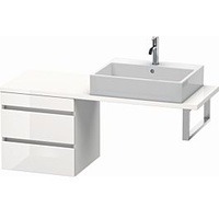 Duravit DuraStyle Waschtisch-Unterschrank DS532702243 50 x 47,8 cm, weiß hochglanz/basalt matt, für Konsole, 2 Schubkästen