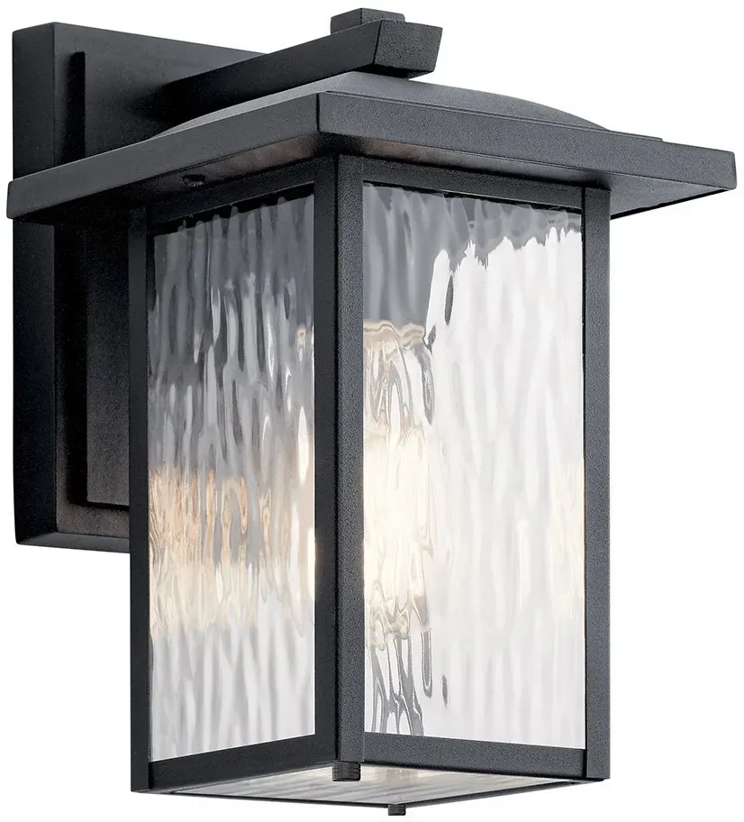 Elstead Lighting Cappanna Außenwandleuchte S E27 in Schwarz mit Wasserglas